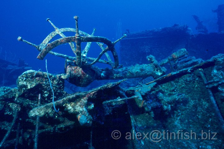 Carlise Helm.jpg - Steering helm bent and damaged by the blast